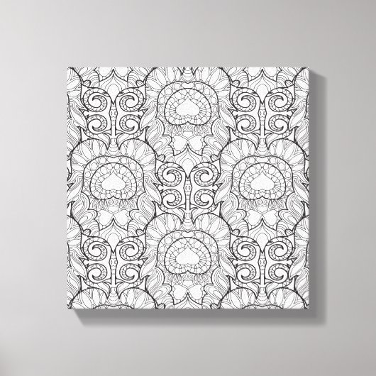 孔雀フェザーパターンドードル6 キャンバスプリント (正面)