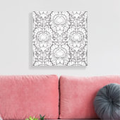 孔雀フェザーパターンドードル6 キャンバスプリント (インサイチュ (リビング))