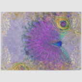 孔雀フェザーパープルゴールドフォイルバロックの切り離し 薄葉紙 (正面)