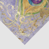 孔雀フェザーパープルゴールドフォイルバロックの切り離し 薄葉紙 (詳細)
