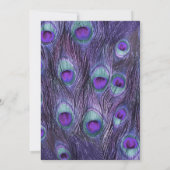 孔雀フェザーパープルドラマ – ブライダルシャワー 招待状 (裏面)