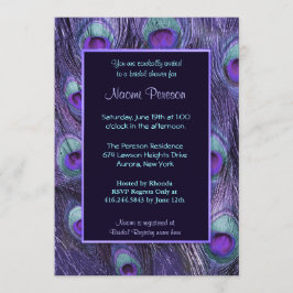 孔雀フェザーパープルドラマ – ブライダルシャワー 招待状