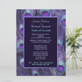 孔雀フェザーパープル6.5インチx 8結婚式招待状 招待状 (スタンド正面)