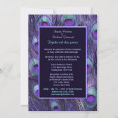 孔雀フェザーパープル – フォト結婚式招待状 招待状 (裏面)