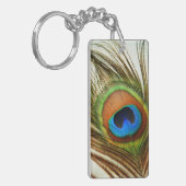 孔雀フェザーフォトキーチェーン キーホルダー (正面左)