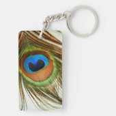 孔雀フェザーフォトキーチェーン キーホルダー (裏面)