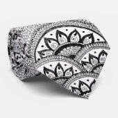 孔雀フェザーフローラマンダラハンドドロードインク ネクタイ (ロール)