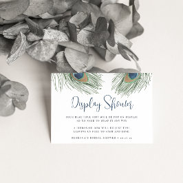 孔雀フェザーブライダルシャワーギフトディスプレイ エンクロージャーカード
