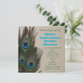 孔雀フェザーブライダルシャワー招待 招待状 (スタンド正面)