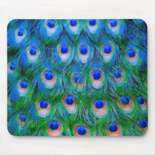 孔雀フェザーブルー マウスパッド (正面)