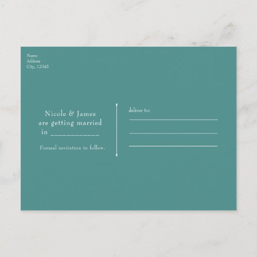 孔雀フェザーボーホシック水の色を保存する日付 案内ポストカード (裏面)