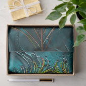 孔雀フェザーマクロオイルペインティングデクページ 薄葉紙 (ギフト)