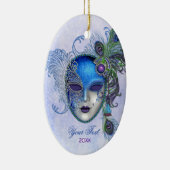 孔雀フェザーマスカレードマスク セラミックオーナメント (右)