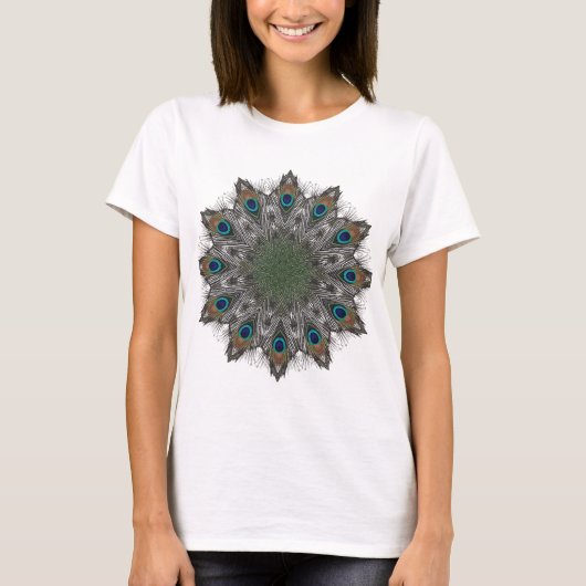 孔雀フェザーマンダラ Tシャツ (正面)