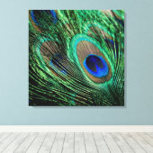 孔雀フェザーラッキー キャンバスプリント (インサイチュ (ウッドフロア))