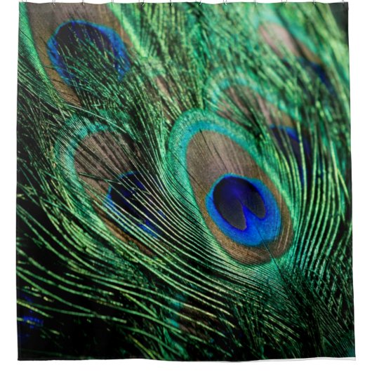 孔雀フェザーラッキー シャワーカーテン (正面)
