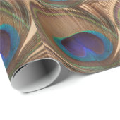 孔雀フェザーラッピング紙 ラッピングペーパー (ロールコーナー)
