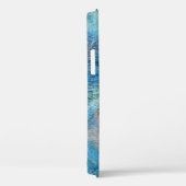 孔雀フェザー大理石ブルーティール(緑がかった色)パープル Case-Mate iPhoneケース (裏面 / 右)