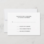 孔雀フェザー宝石パープルRSVP応答カード 出欠カード (裏面)