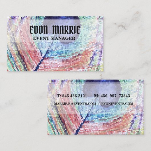 孔雀フェザー抽象芸術アート名刺 名刺 (正面/裏面)