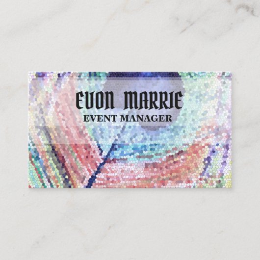 孔雀フェザー抽象芸術アート名刺 名刺 (正面)