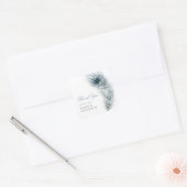 孔雀フェザー新婚の名前ありがとう結婚。 スクエアシール (封筒)