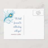 孔雀フェザー日付はがき黄色を保存 案内ポストカード (裏面)