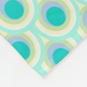 孔雀フェザー楕円パターンアクアティール(緑がかった色)毛布 フリースブランケット (角)