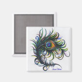 孔雀フェザー磁石 マグネット (正面/裏面)
