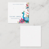 孔雀フローライヤリングジュエリーカードテンプレート コーリングカード (正面/裏面)
