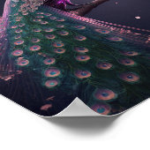 孔雀フローラウォールアートポスター ポスター (角)