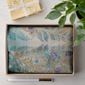 孔雀フローラペイズリー水彩 薄葉紙 (ギフト)