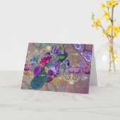 孔雀フローラレースダイヤモンドお洒落グラムコラージュ カード (黄色い花)