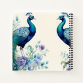 孔雀フローラ水色 ノートブック (裏面)