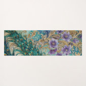 孔雀フローラ水色 ヨガマット (裏面(横))