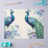 孔雀フローラ水色 薄葉紙 (クラフト)
