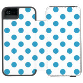 孔雀ブルーの水玉 円 INCIPIO iPhoneウォレットケース (フォリオオープン)