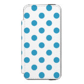 孔雀ブルーの水玉 円 INCIPIO iPhoneウォレットケース (フォリオ 正面)