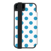 孔雀ブルーの水玉 円 INCIPIO iPhoneウォレットケース (フォリオ裏面)