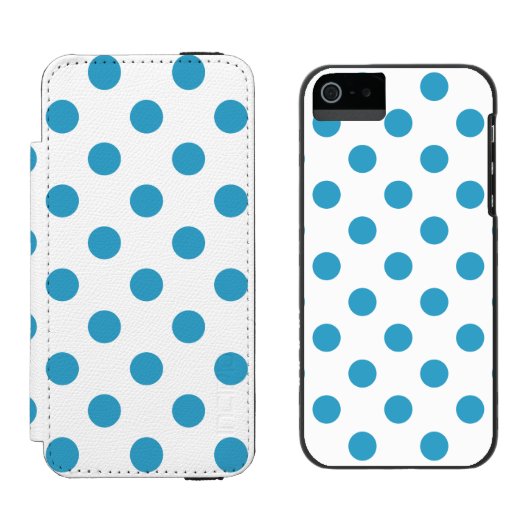 孔雀ブルーの水玉 円 INCIPIO iPhoneウォレットケース (並び)