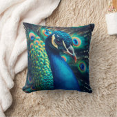 孔雀プロファイル クッション (ブランケット)