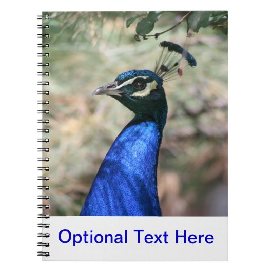 孔雀ヘッドクローズアップ ノートブック (正面)