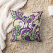 孔雀ペイズリー紫と緑の色を選択 ランバークッション (ブランケット)