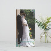 孔雀ペイズリー結婚の感謝フォトカード サンキューカード (スタンド正面)