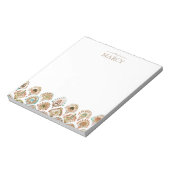 孔雀マーメイド 水色ゴールドの鱗と羽根 ノートパッド (回転)
