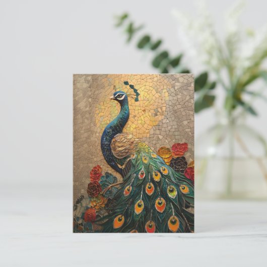 孔雀モザイク ポストカード (スタンド正面)