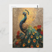 孔雀モザイク ポストカード (正面/裏面)