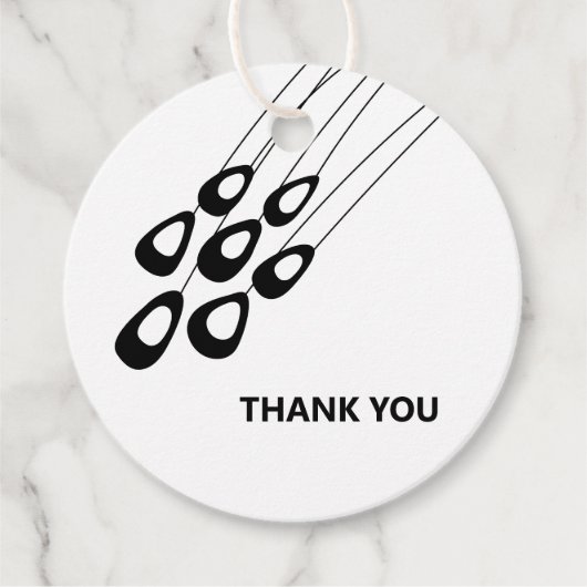 孔雀モダン羽ありがとうギフトラベル フェイバータグ (正面)