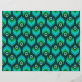 孔雀モダン羽パターンパーティー紙 (裏面)