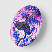 孔雀ヨモギさくらんぼ ラウンド壁時計 (傾斜)